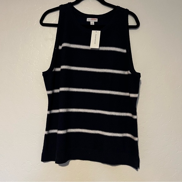 NWT Charter club stripe vest color blue with white stripe size Xl New - Picture 5 of 8